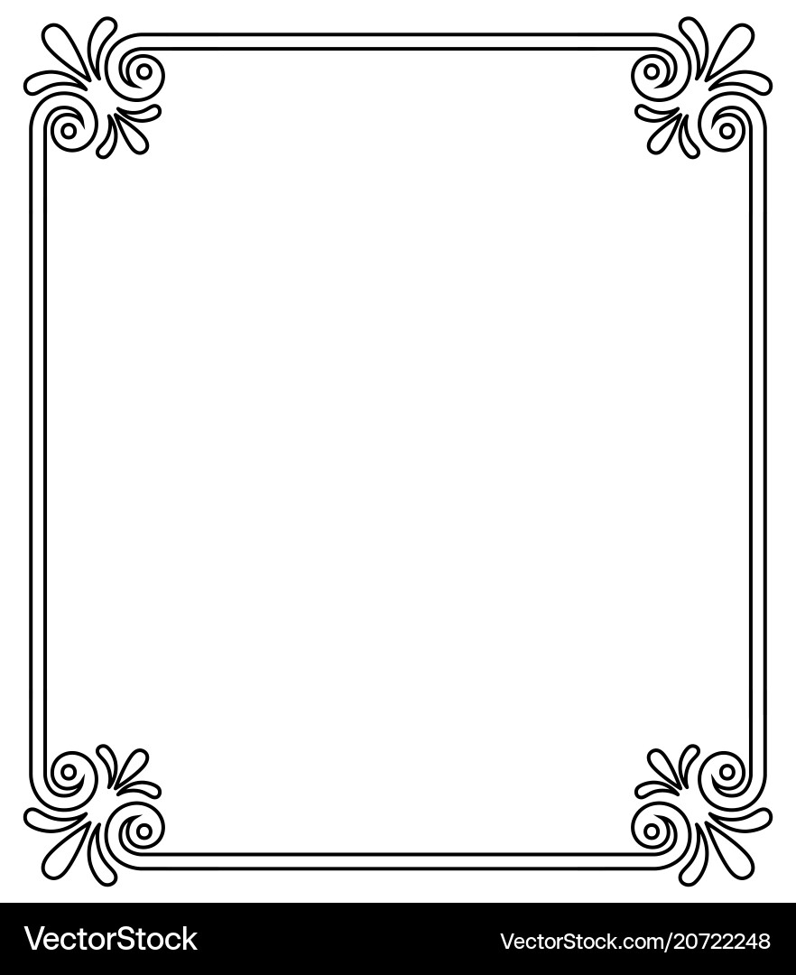 Ornate Frame with Floral Corner Vector Image
