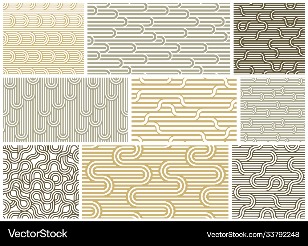Seamless linear geometric minimalistic patterns Seamless linear geometric minimalistic patterns vector image
