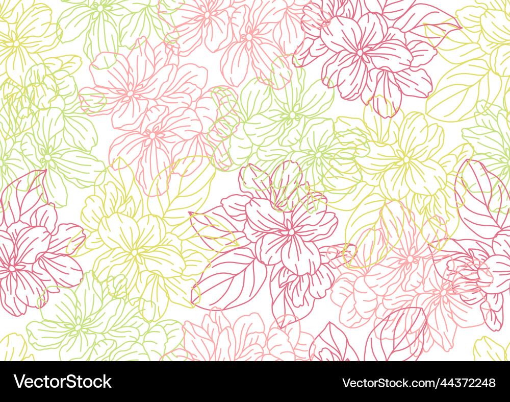 Seamless pattern with apple tree flowers Seamless pattern with apple tree flowers vector image