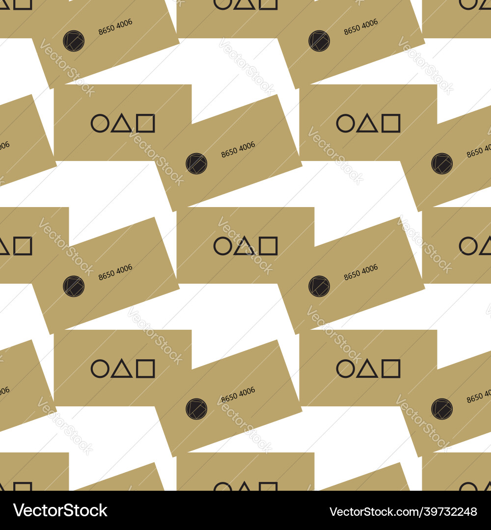 Seamless pattern with squid game card visit Seamless pattern with squid game card visit vector image