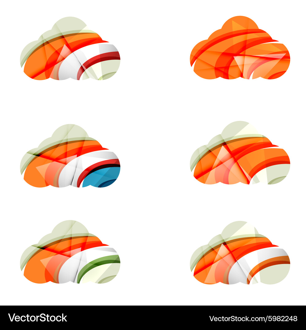Set of abstract cloud computing icons business Vector Image