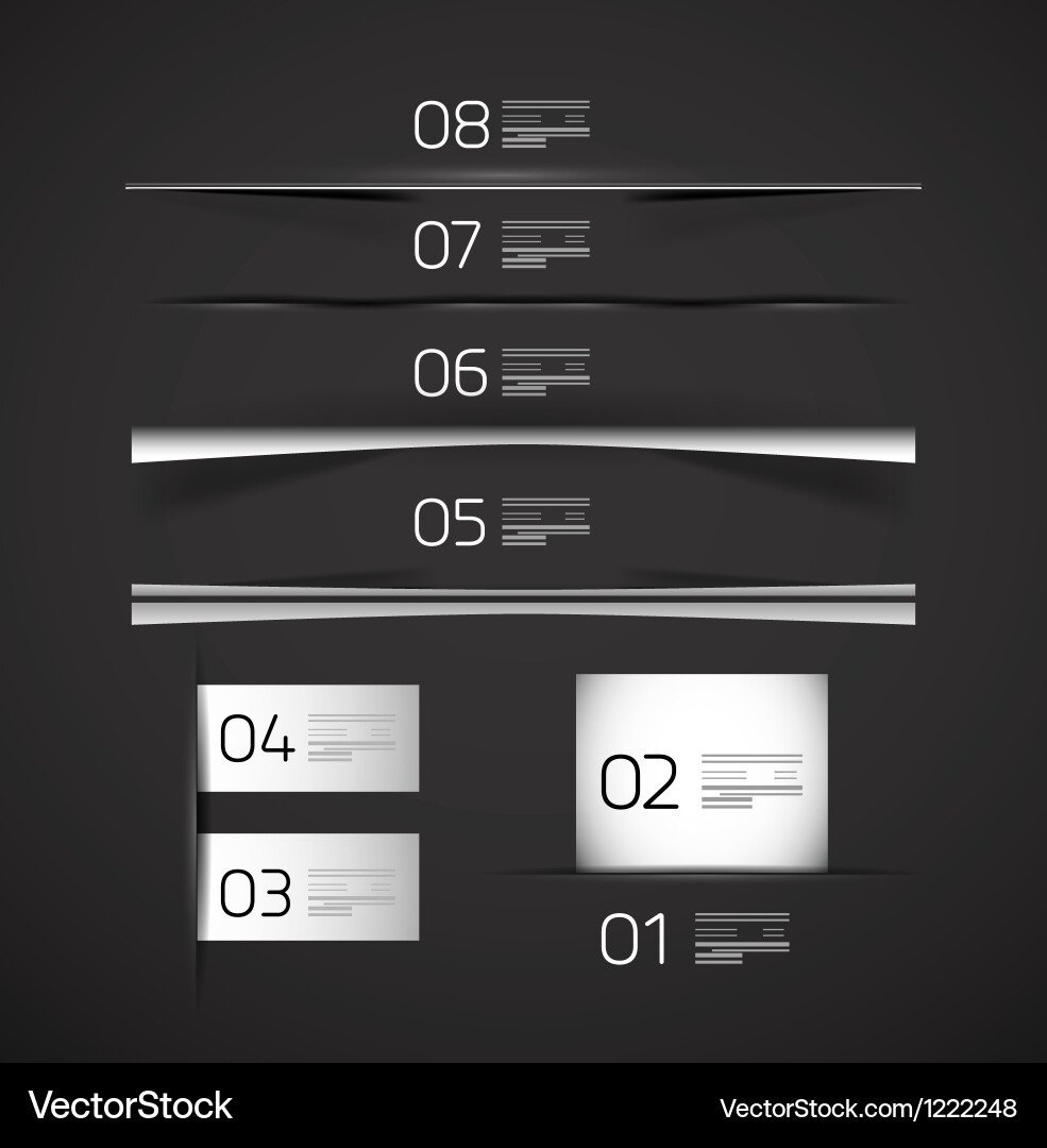 Set of web box shadows and dividers vector image