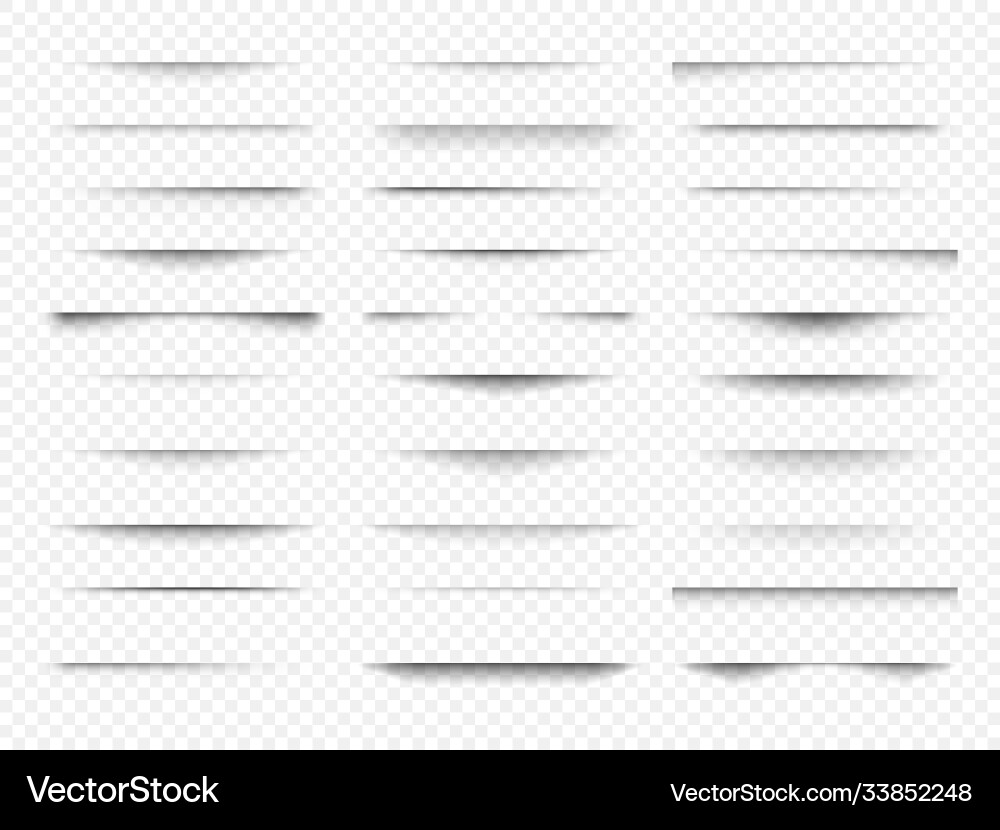 Set transparent shadow with soft edges Set transparent shadow with soft edges vector image