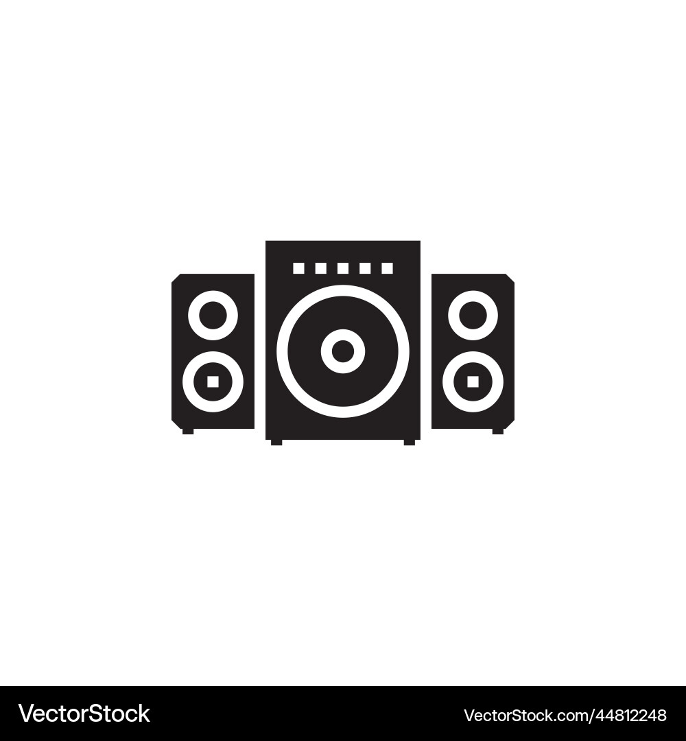 Speaker icon computer component solid style Speaker icon computer component solid style vector image