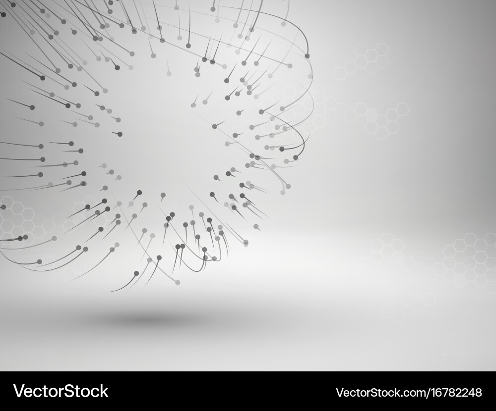 Sphere with connected lines and dots wireframe Vector Image
