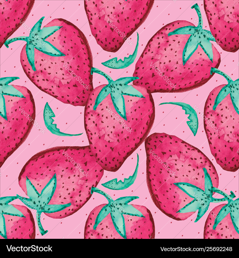 Strawberries seamless pattern repeat tile Vector Image