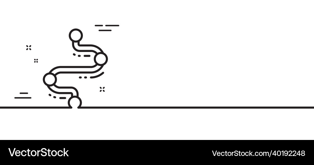 Timeline line icon project process journey path Vector Image