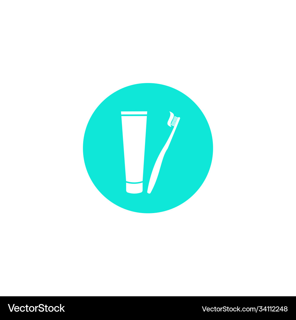 Toothpaste and toothbrush with paste simple Toothpaste and toothbrush with paste simple vector image
