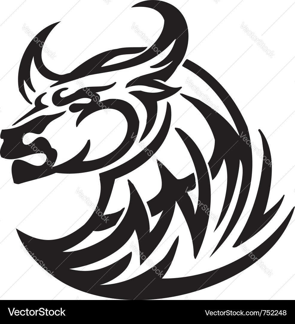 Tribal Bull - Fierce Strength Vector Image