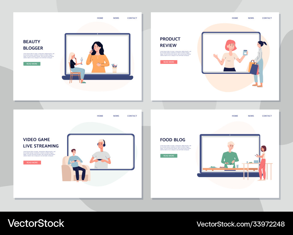 Video tutorials in internet for followers a set Video tutorials in internet for followers a set vector image