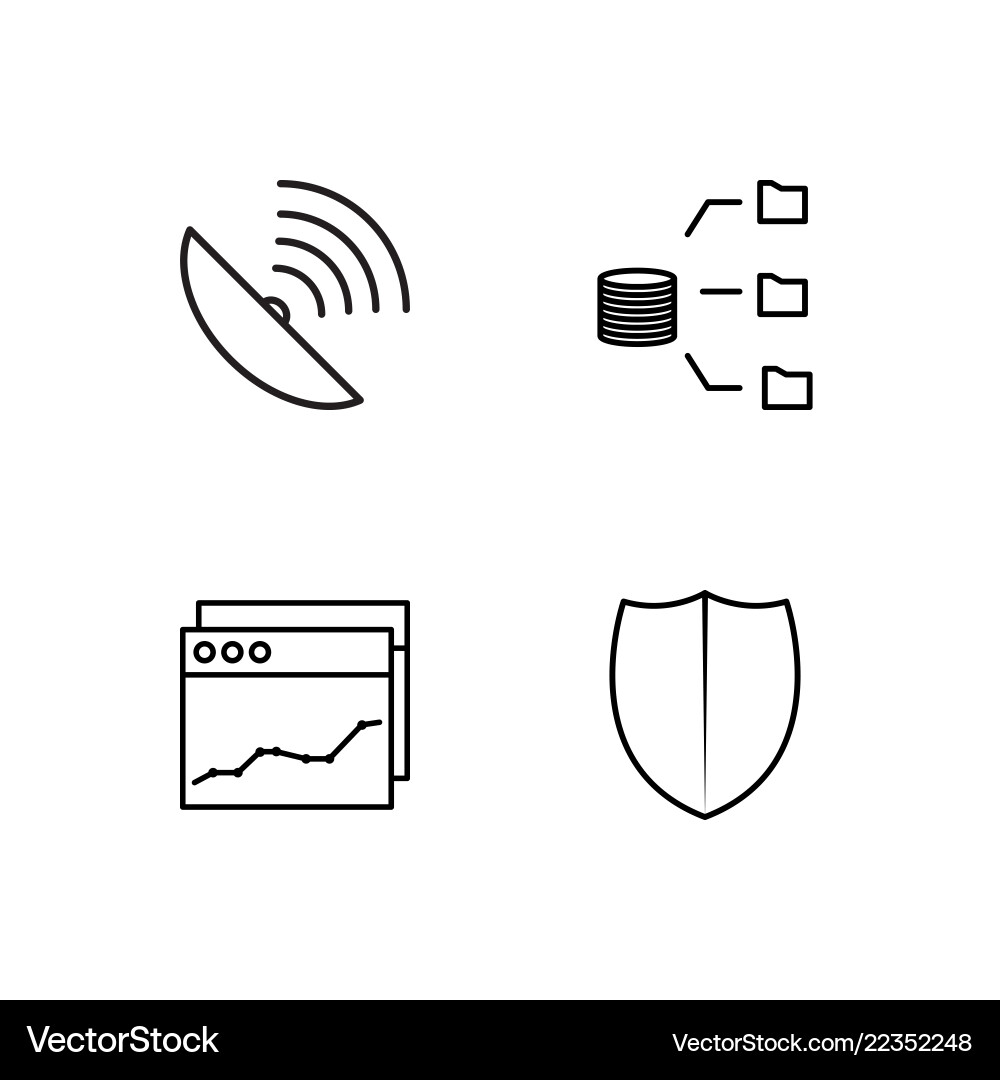 Web simple outlined icons set Web simple outlined icons set vector image