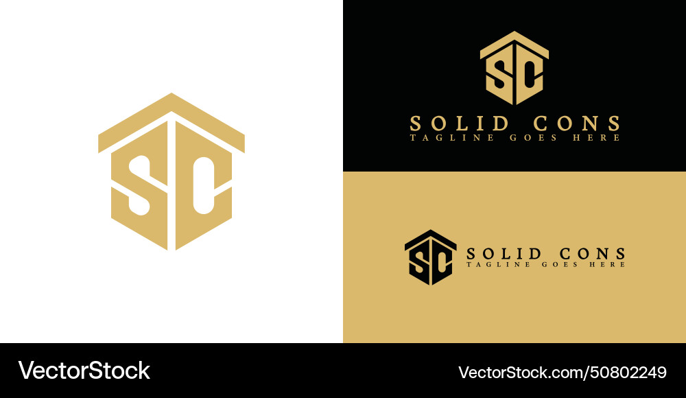 Abstract letter s c sc and cs initial logo Abstract letter s c sc and cs initial logo Vector Image