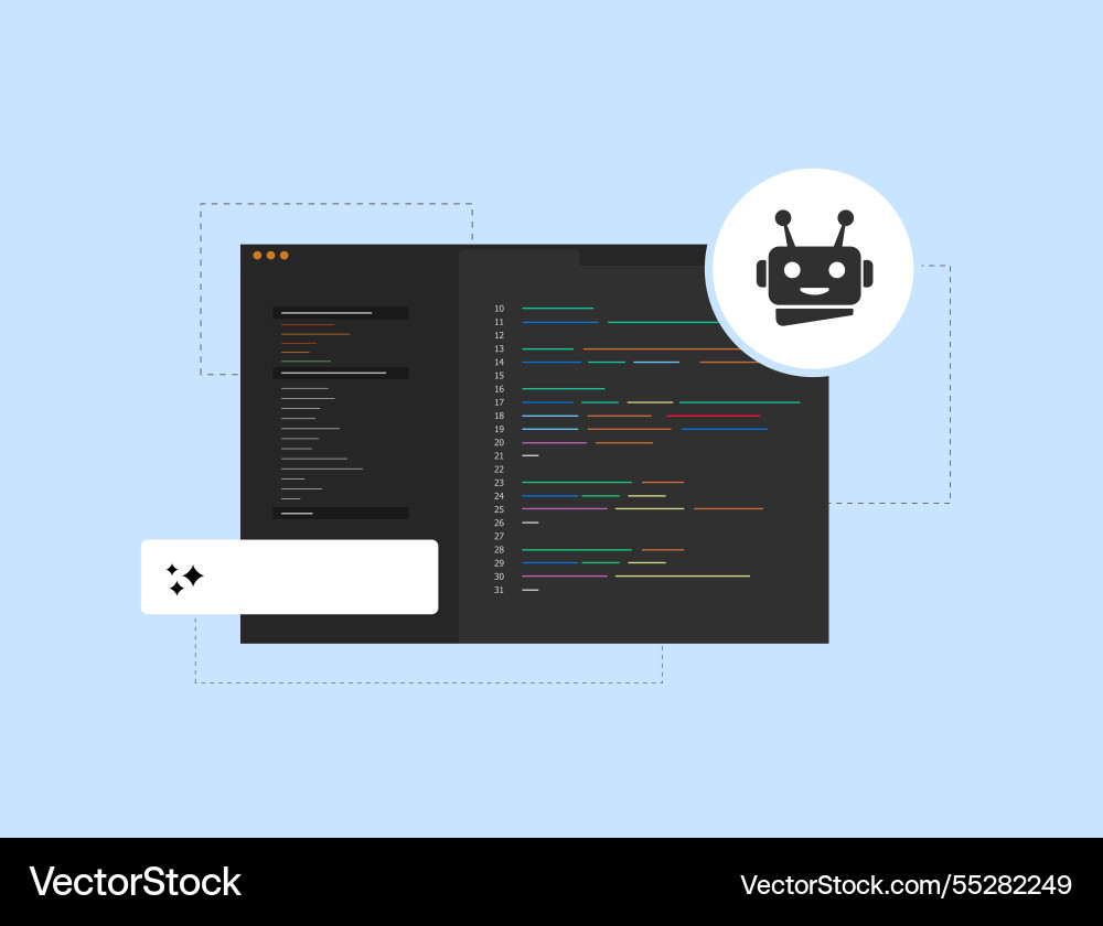 Ai coding assistant tools powering generative Ai coding assistant tools powering generative vector image