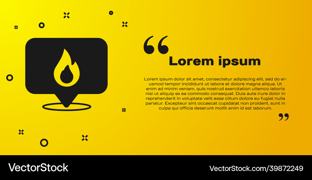 Black map pointer with fire flame icon isolated Black map pointer with fire flame icon isolated vector image
