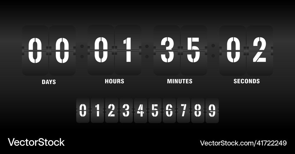 Countdown clock counter timer clocks counts day Countdown clock counter timer clocks counts day vector image
