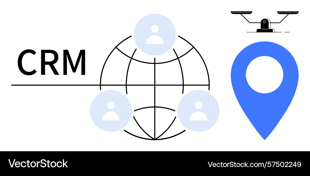 Crm concept with global networking user profiles Crm concept with global networking user profiles vector image