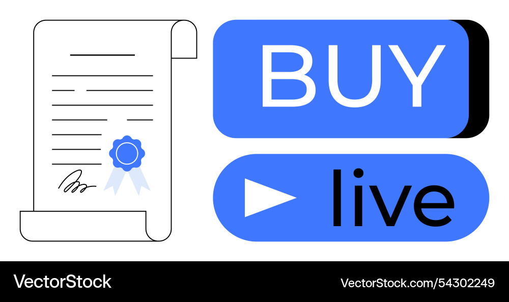 Digital certification document and interactive buy Vector Image