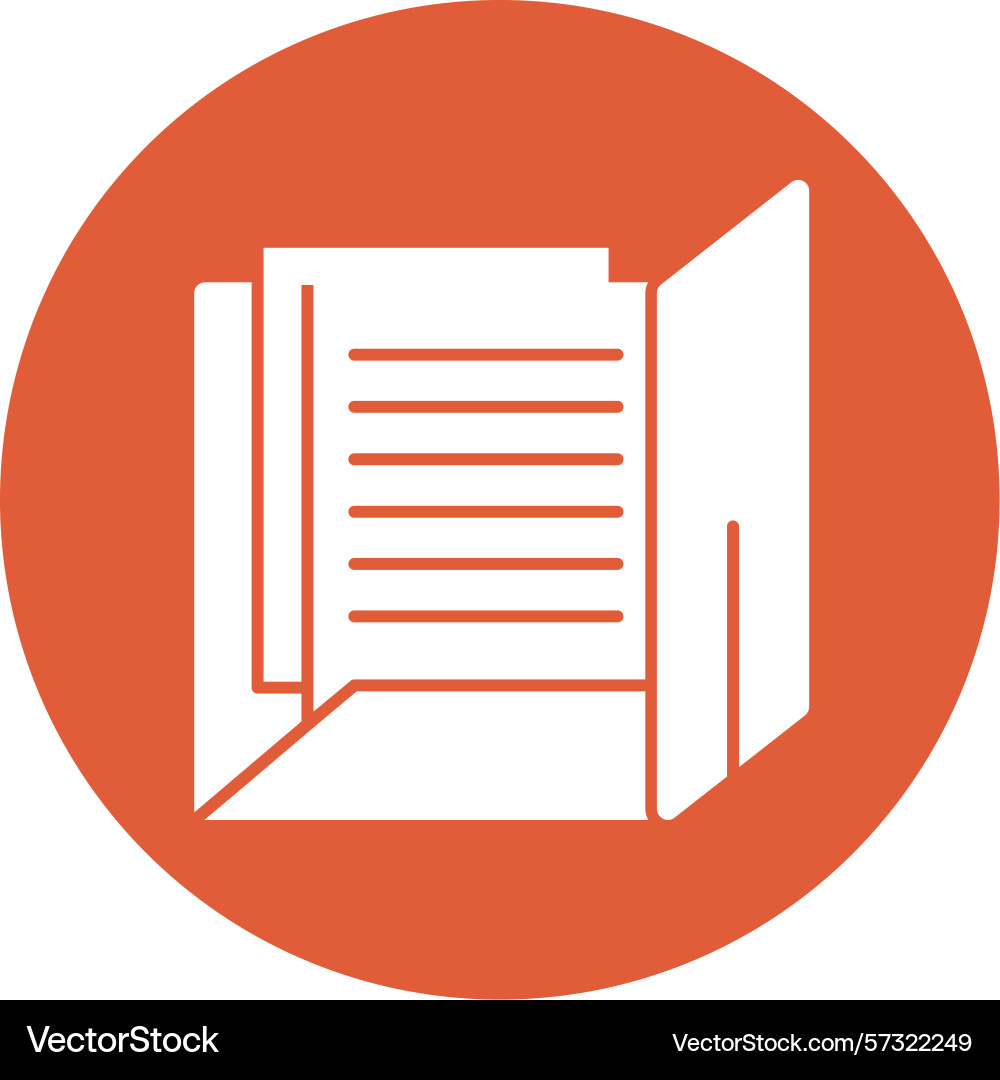Document folder glyph circle icon Vector Image