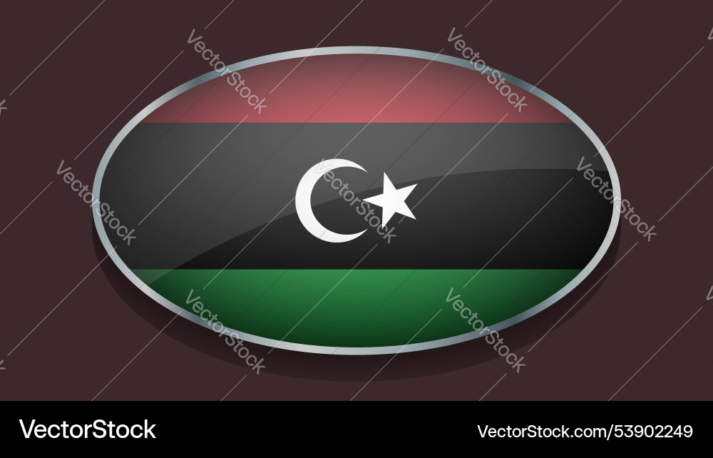 Eclipse shape of libya flag with original color vector image