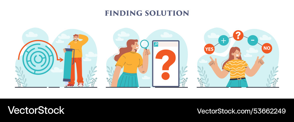 Finding a solution set generation of creative Finding a solution set generation of creative vector image