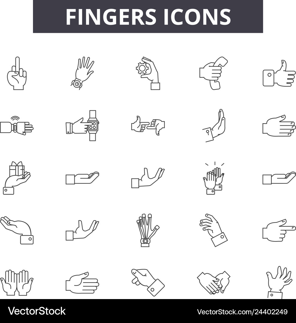 Fingers line icons for web and mobile design Vector Image