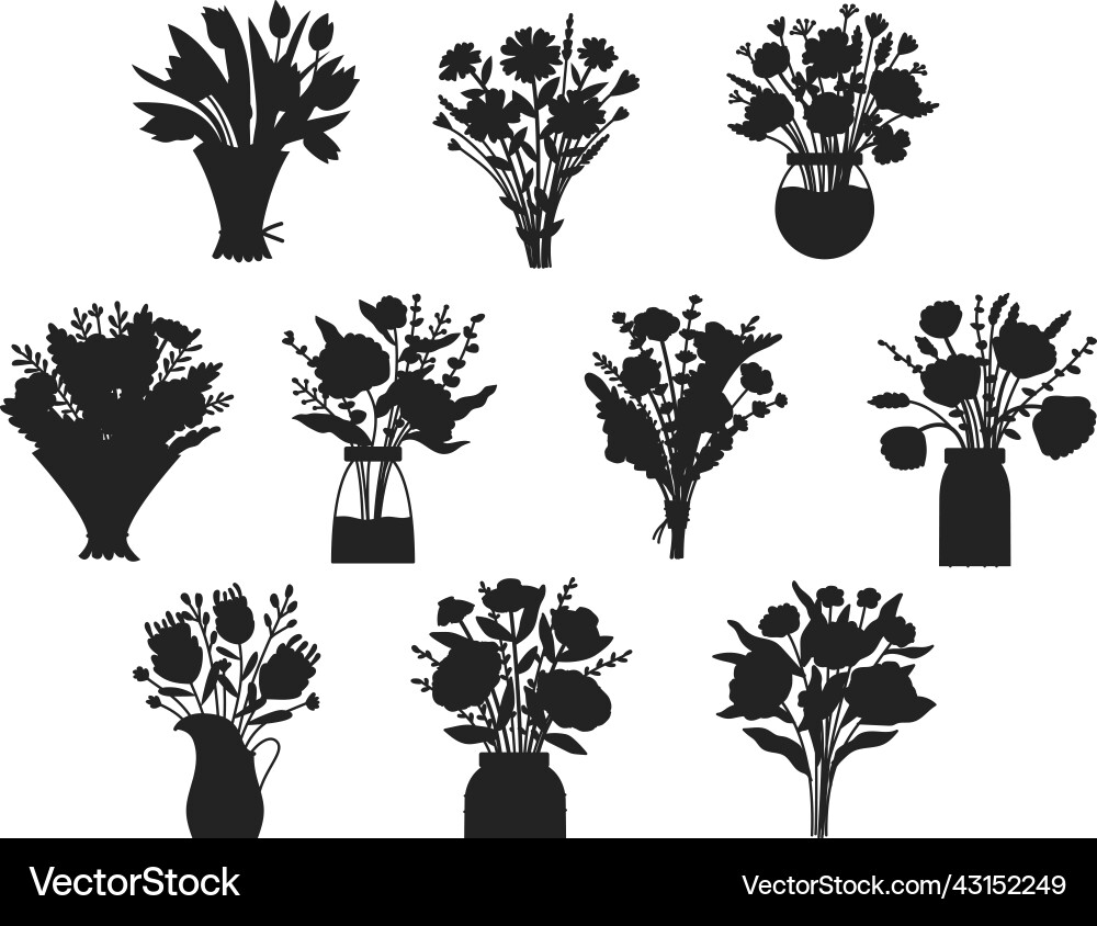 Flower bouquet bright spring blooming flowers Vector Image