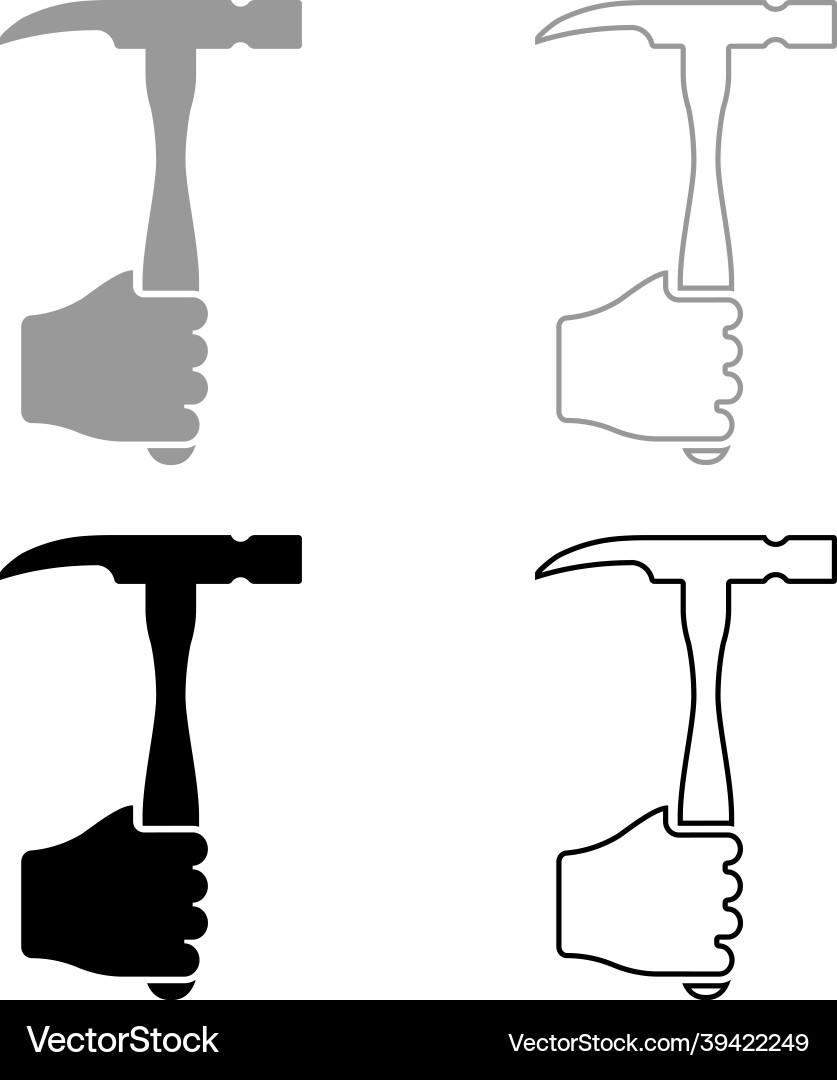 Hammer in hand holding tool use arm using working Vector Image