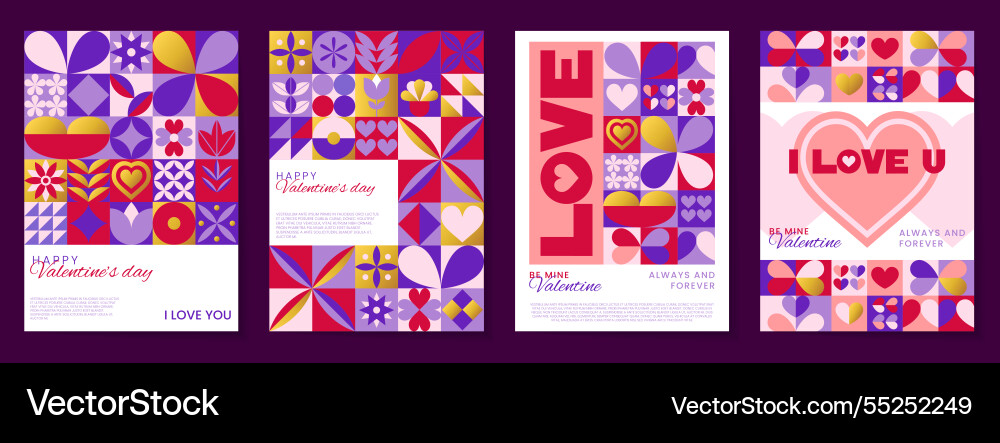 Heart love pattern geometric card poster Heart love pattern geometric card poster vector image