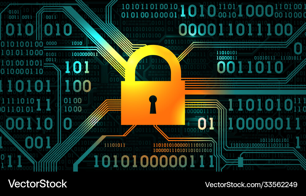 Lock background abstract circuit board Lock background abstract circuit board vector image