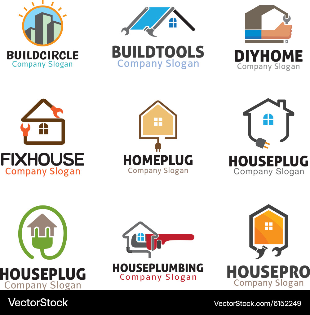 Plumbing & Home Repair Logos Vector Image
