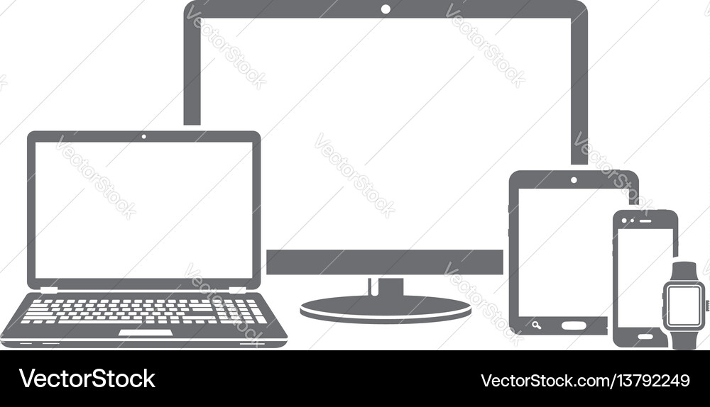 Responsive Device Icons - Technology Collection vector image