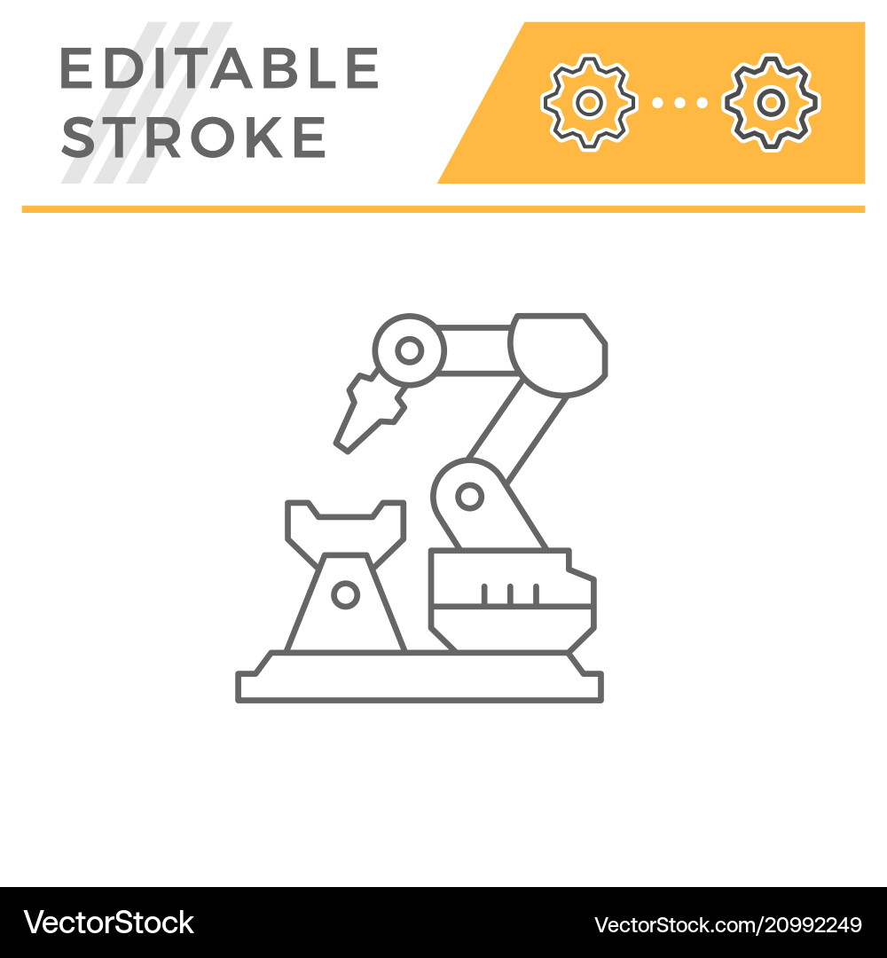Roboterarm Maschinenlinie Symbol Roboterarm Maschinenlinie Symbol vektorbild