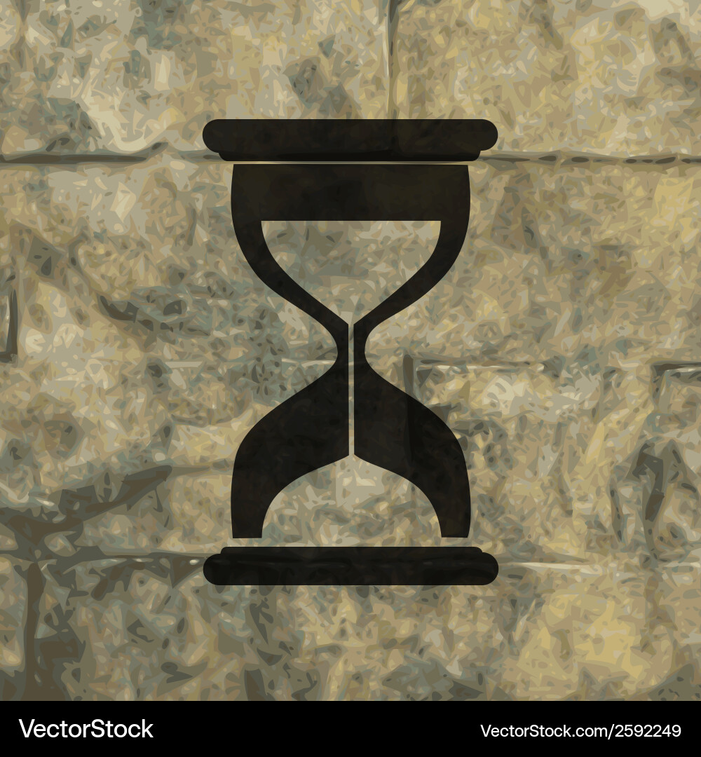 Sand clock glass timer flat modern web button vector image