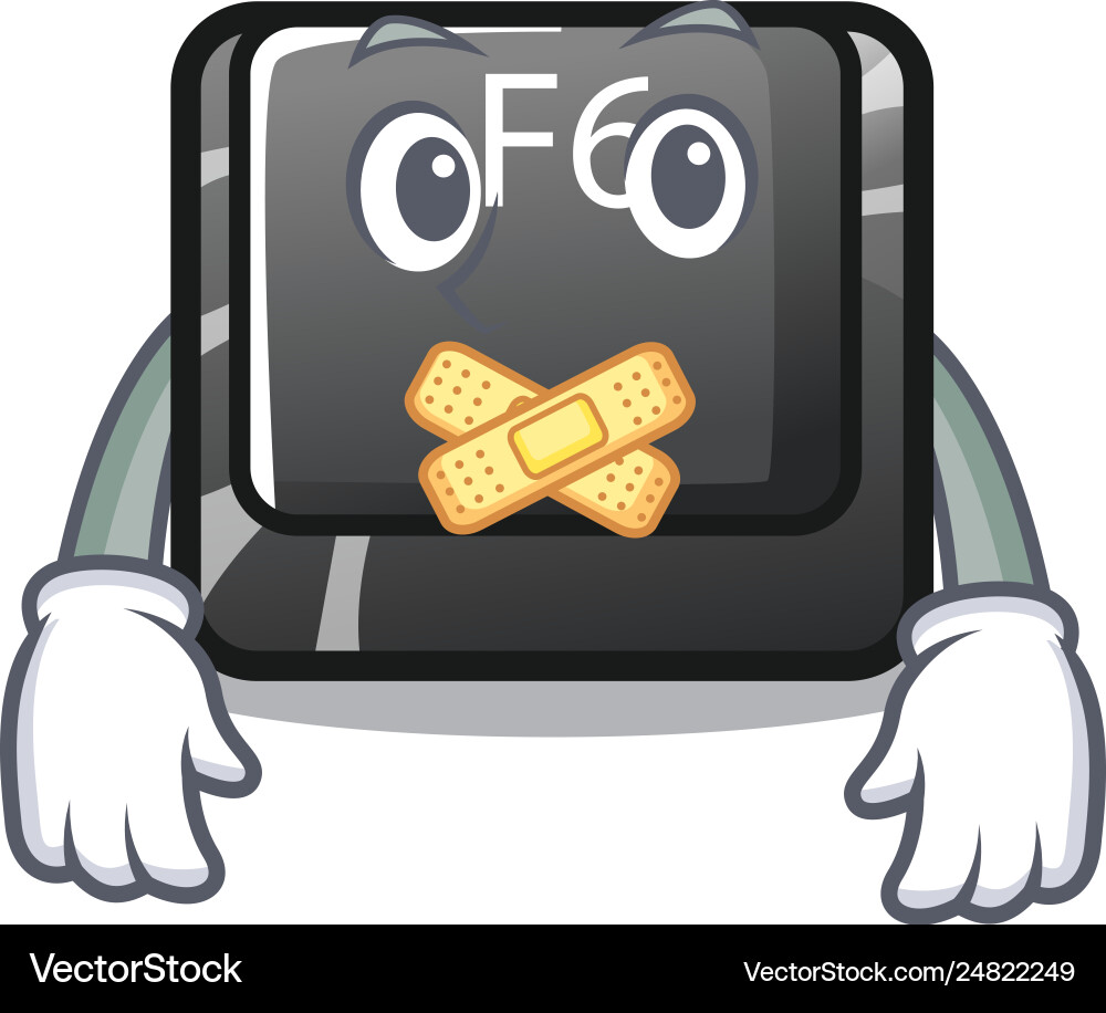 Silent f6 button installed on character computer vector image