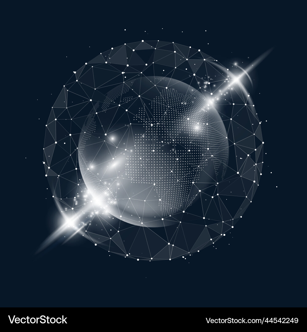 Technology image of globe Technology image of globe vector image