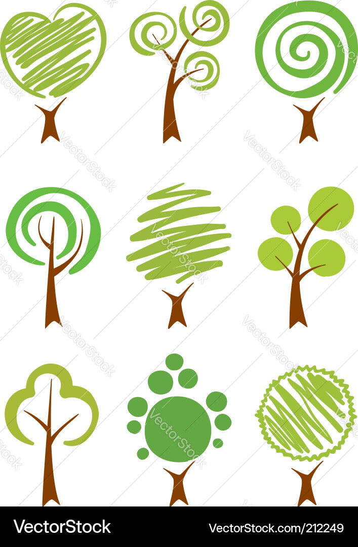 Tree Icon Collection vector image