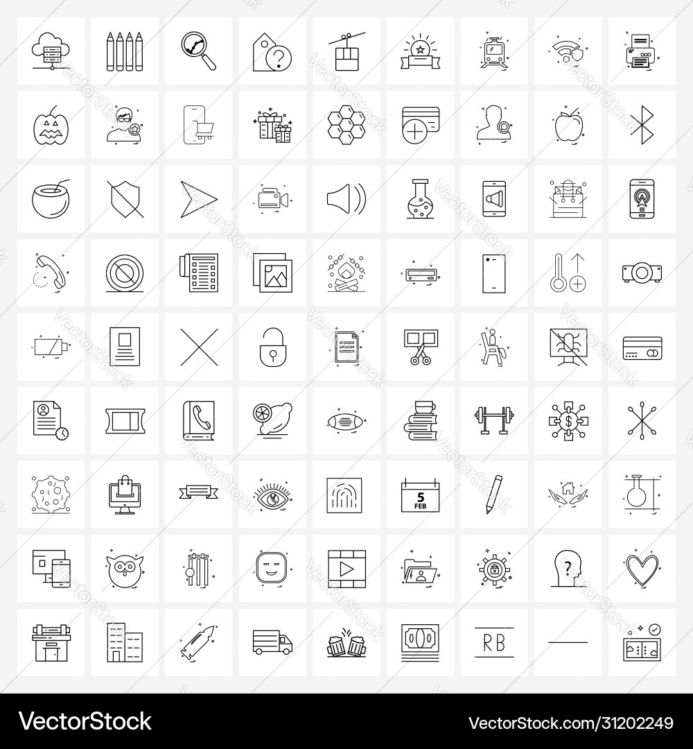 Ui set 81 basic line icons mountain Vector Image