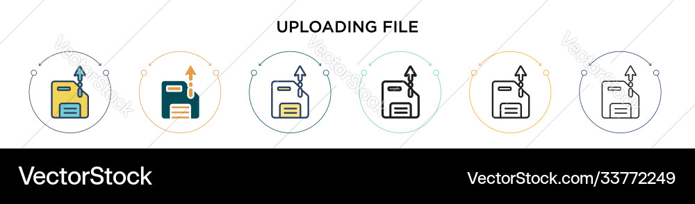 Uploading file icon in filled thin line outline Vector Image