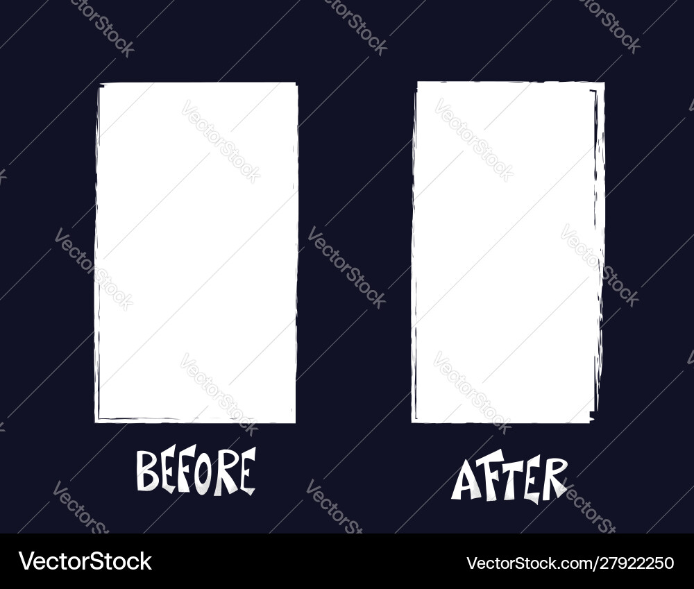 Before and after screen banner with empty space vector image