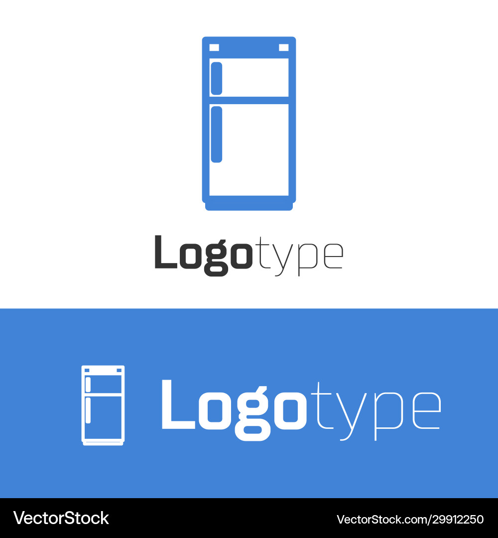 Blue line refrigerator icon isolated on white Blue line refrigerator icon isolated on white vector image