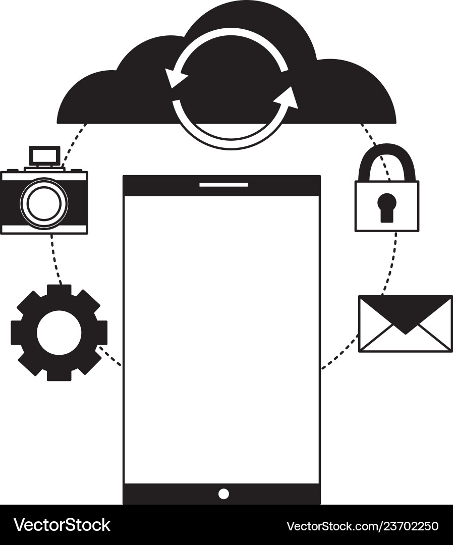 Cloud computing smartphone reload connection Vector Image