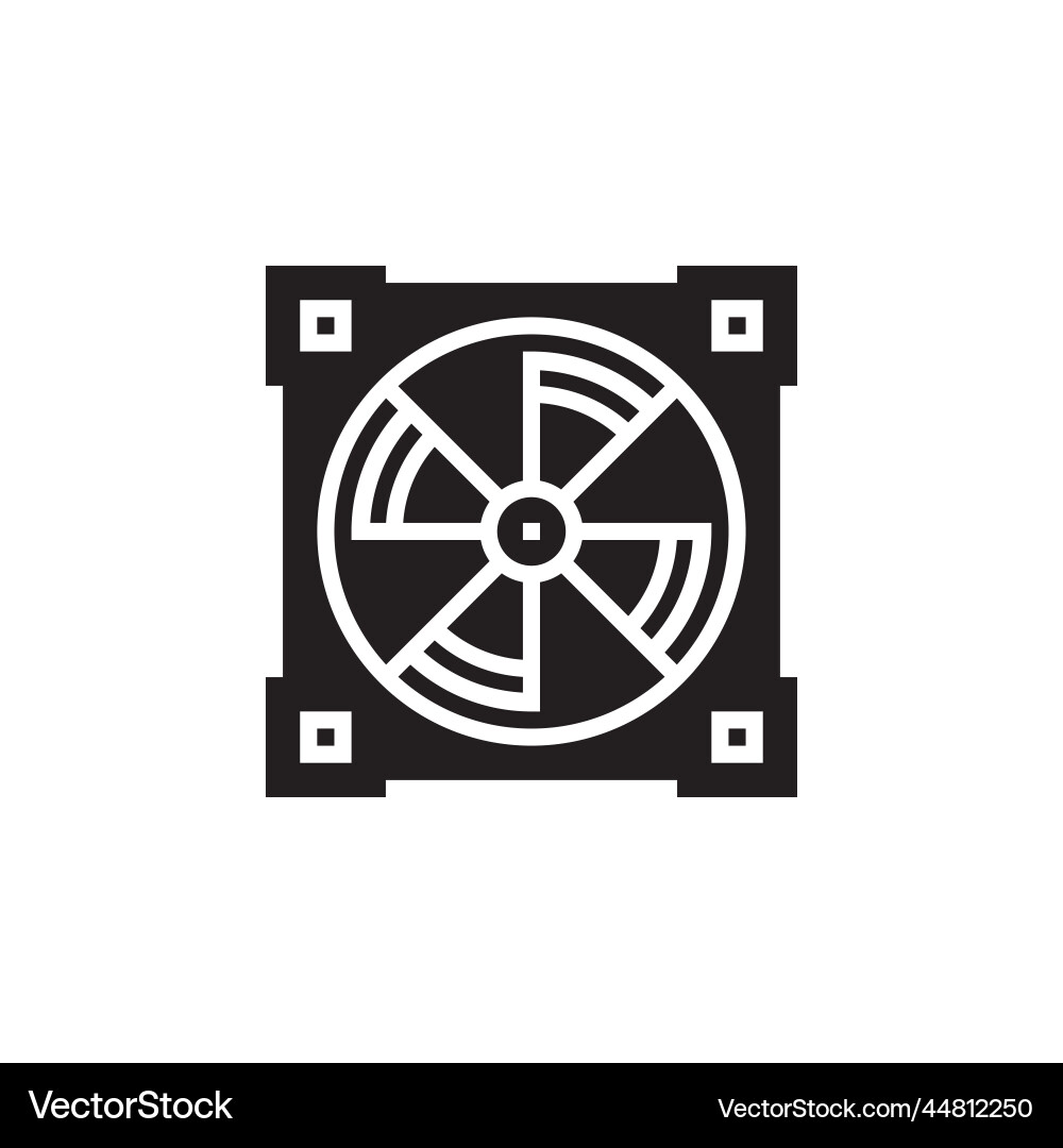 Computer fan icon component solid vector image