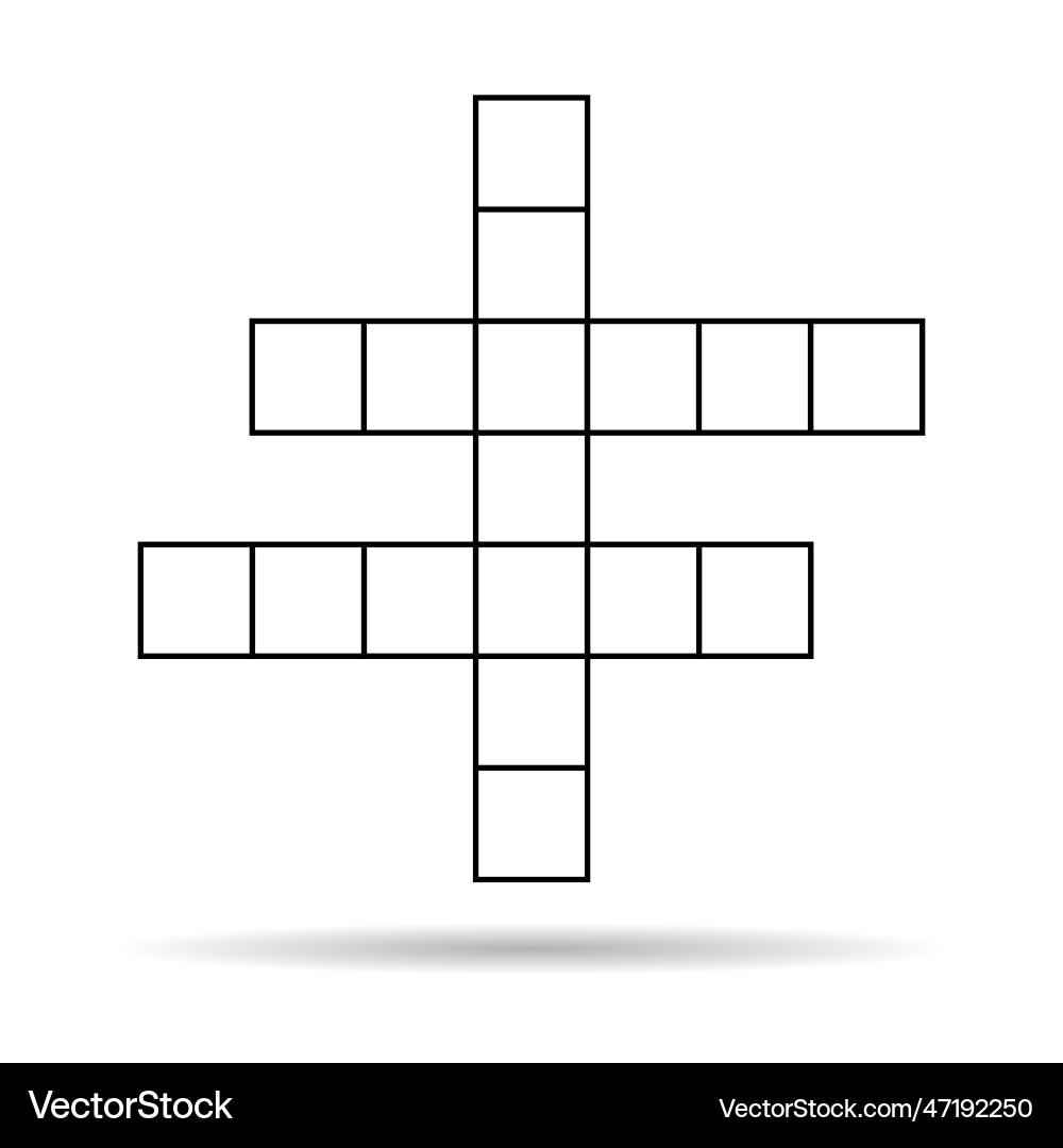 Crossword concept shadow icon cross word graphic Crossword concept shadow icon cross word graphic vector image