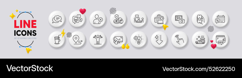 Cursor discounts calendar and delete user line vector image