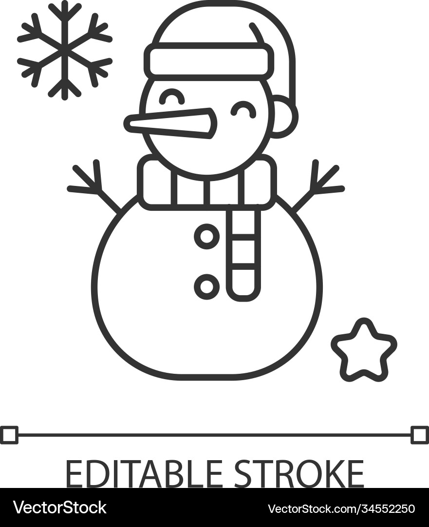 Cute Snowman Icon Vector Image