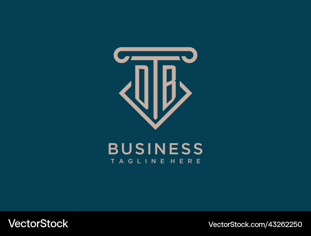 Db initial with pillar icon design clean vector image