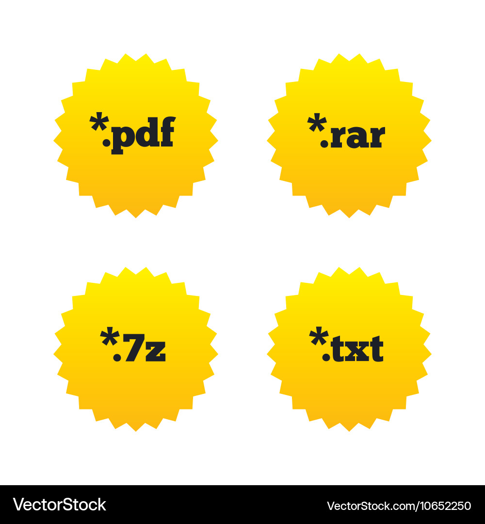 Document signs file extensions symbols vector image