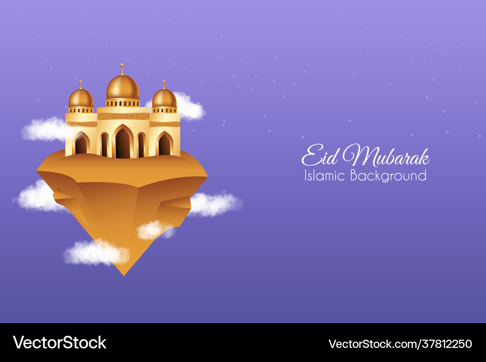 Eid mubarak Hintergrund mit Moschee am Himmel Eid mubarak Hintergrund mit Moschee am Himmel vektorbild