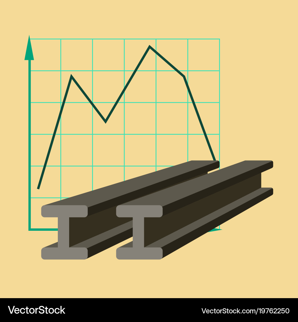 Flat icon on stylish background falling graph Vector Image