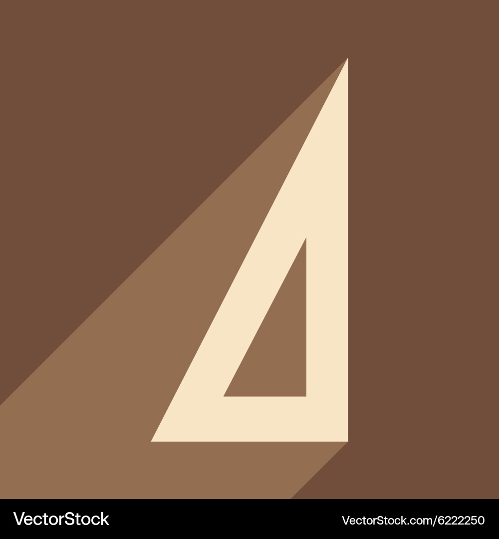Flat with shadow icon and mobile application ruler vector image